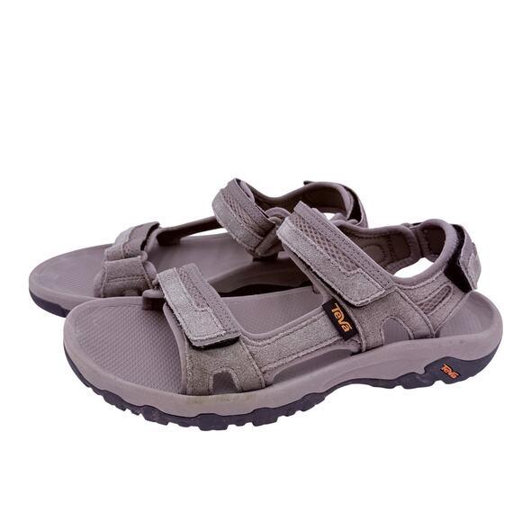 Teva Men\'s Hudson Grey Leather Sandals Size 9 main image 4